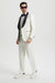 Men's Stacy Adams Vested One Button Shawl Lapel Designer Tuxedo in Ivory