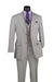 Light Gray Regular Fit 3 Piece Suit with Vest and Adjustable Waist Band Pants