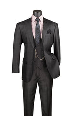 Renaissance Collection - Regular Fit 3 Piece Suit Black Modern Fit