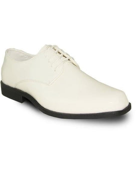 VANGELO Boy TUX-1KID Dress Shoes For Men Perfect for Wedding Formal Tuxedo Ivory Patent - Men's Shiny Shoe