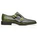 Belvedere Valiente Ostrich Leg Double Monkstrap in Forest Green