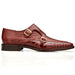 Belvedere Valiente Ostrich Leg Double Monkstrap Dress Shoe – Cognac Brown
