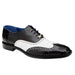 Belvedere Varo Men's American Alligator & Eel Skin Dress Shoes - Black & White