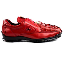 Belvedere Vasco Men's Red Calf & Crocodile Hornback Tail Sneaker