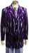 Velour Men'S Blazer Jacket Men'S Entertainer Purple Velvet Cool Sparkly Zebra Print Suit