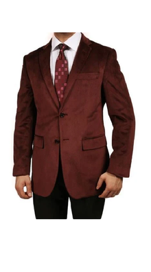 Velour Men'S Blazer Jacket Burgundy ~ Maroon ~ Wine Color Luxurious Velvet Highlights