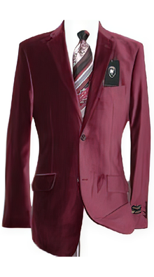 Velour Men'S Blazer Jacket Velvet Burgundy ~ Maroon ~ Wine Color Sport Coat Cheap Priced Unique Fashion De