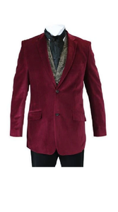 Velour Men'S Blazer Jacket Velvet Smoking Burgundy ~ Wine ~ Maroon