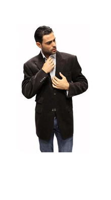 Velour Men's blazer Jacket Brown Velvet Fabric Solid Sport Coat 2 Button with Back Vent Online Sale Cleara