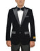 Mens Classic Velvet Fabric Tuxedo Dinner Jacket in Black