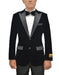 Mens Classic Velvet Fabric Tuxedo Dinner Jacket in Black
