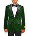 Mens Classic Satin Velvet Tuxedo Dinner Jacket in Hunter Green
