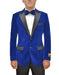 Mens Classic Velvet Fabric Tuxedo Dinner Jacket in Royal Blue
