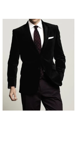 Velvet Blazer - Mens Velvet Jacket Men New Luxury 2 Btn Black Velvet Formal Wedding Tuxedo