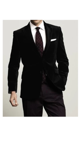 Velvet Blazer - Mens Velvet Jacket Men New Luxury 2 Btn Black Velvet Formal Wedding Tuxedo