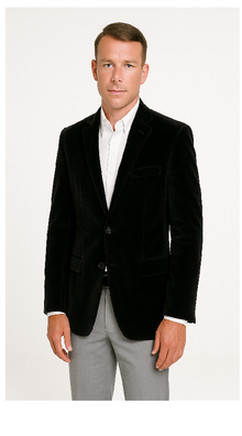 Velvet Blazer - Mens Velvet Jacket Sport Jacket For Men Black