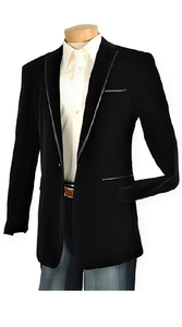 Velvet Blazer - Mens Velvet Jacket Mens Black Velvet Jacket Trim Lapel Fashion Tuxedo For Men Looking!