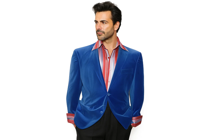 Velvet Blazer - Mens Velvet Jacket Royal Blue Velvet Unique Fashion Designer Men'S Dress Sale Jacket