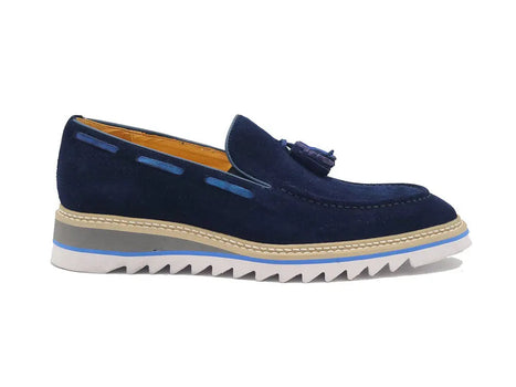 Carrucci Venetian Suede Loafer with Calfskin Tassel