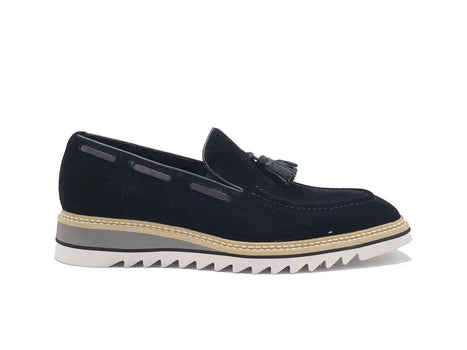 Carrucci Venetian Suede Loafer with Calfskin Tassel
