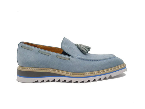 Carrucci Venetian Suede Loafer with Calfskin Tassel