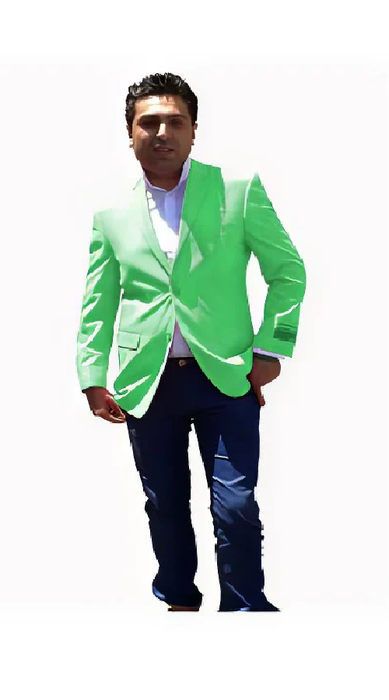Stage Party Bright Mens Sport Coat / Dinner Jacket Blazer Vented Live Green Blazer