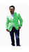 Stage Party Bright Mens Sport Coat / Dinner Jacket Blazer Vented Live Green Blazer