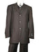 Very Dark Brown ~ Almost Charcoal Black With Pinstripe ~ Stripe 100% Wool Pleated Pants Three / 3 Buttons Vested Cheap Priced Business Suits Clearance Sale