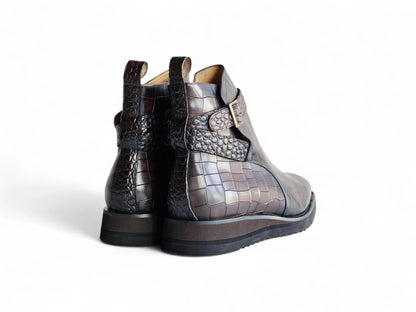 Carrucci Vesper Cross Strap Buckle Boot