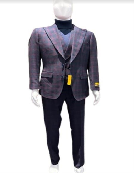 Vested Suits - Patterned Suit - light Color Summer Suits - 1920s Vintage looking Suits - Taupe