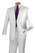Vinci Men's 2 Button White Suit Flat Front Pants
