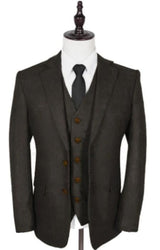 Vintage Suits - Tweed Suit - Herringbone Suits Brown