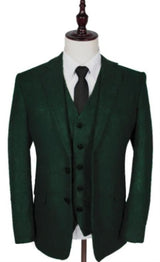 Vintage Suits - Tweed Suit - Herringbone Suits Green