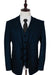 Vintage Suits - Tweed Suits - Herringbone Suit Navy
