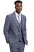 Men's Stacy Adams Two Button Vested Glen Plaid Check Suit in Grey