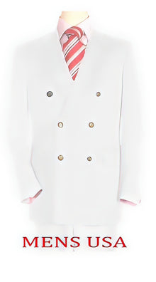 Men's High Quality Snow White Men's Double Breasted Suits Jacket Blazer Dinner Jacket