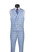La Scale Collection-Windowpane Three Piece Suit - Light Blue