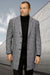 Men's Designer 100% Wool Winter Car Coat in Black Plaid