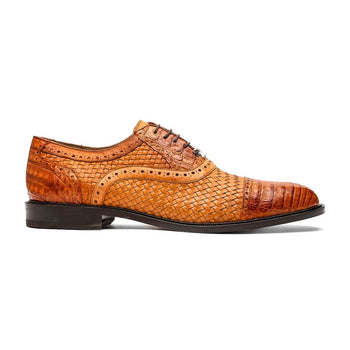 Marco Di Milano John Men's Shoes Exotic Caiman Crocodile / Woven Leather Dress Oxfords - Image 18
