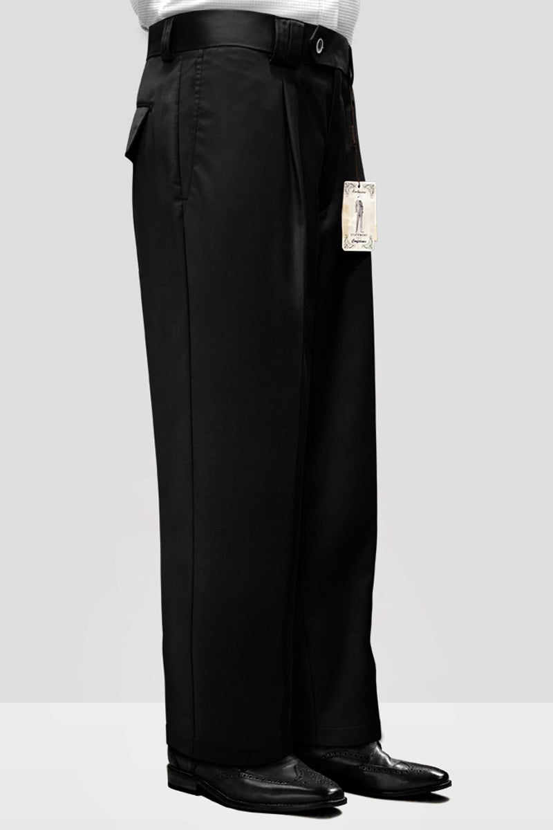 black dress pants baggy Manfinity Hypemode Men's Summer Simple And Stylish Black Loose Fit Ultra Leg-Shaping Suit Pants ,Baggy Pants