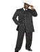 WTXZoot200 Men's Black High Fashion Bold Pronounce White Pinstripes Three Piece Zoot Suit Limited Edition