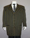 WTXZoot200 Men's Black High Fashion  Bold Pronounce Yellow Pinstripe Three Piece Zoot