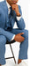 Sharkskin Textured 3-Piece Steel Blue - Dusty Blue Suit