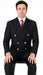 Double Breasted Blazer with Gold Buttons - Black Sport Coat