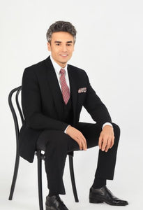 Tom Ford Style Suit - Ticket Pocket - Black