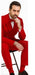 Red Double Breasted Sport Coat - Velvet Blazer