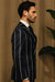 1920s style in this Gangster Pinstripe Double-Breasted Suit. Black/Gold or Navy/White options—perfect for Gatsby parties, cosplay, or vintage flair.