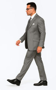 Mens Gangster Pinstripe 2 Button Double Breasted Vest Suit