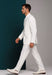 Designer Brand Men'S White 5 Button Mandarin Collar Suits For Men - All White Suit