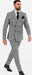 Men's Grey Glen Plaid Double-Breasted Suit – Classic Prince of Wales Check Two-Piece Set By Rossiman